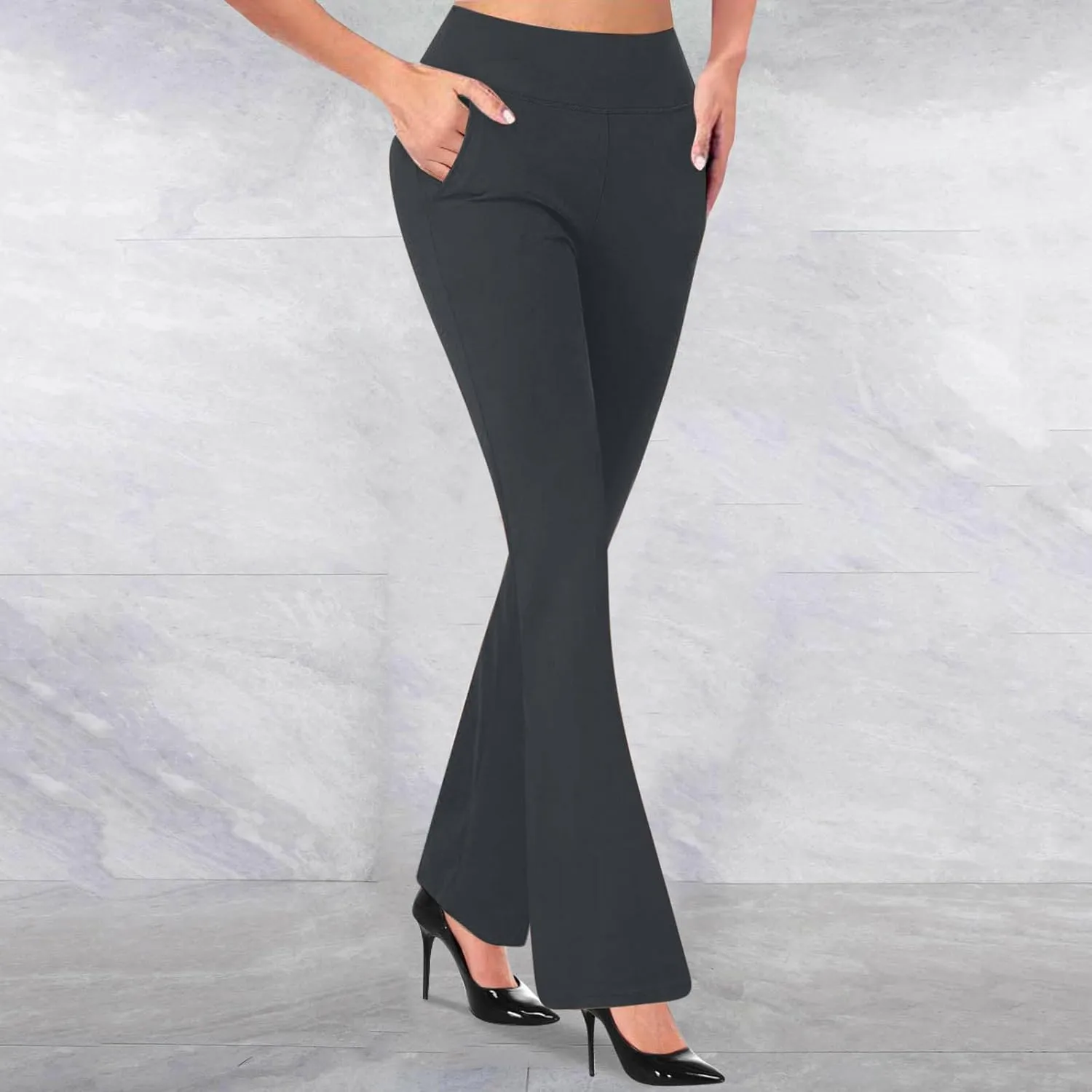 Dressy Pants for Women 2025 Business Casual Work High Waist Stretchy Knit Trousers Daily Pull on Office Slacks Bottom