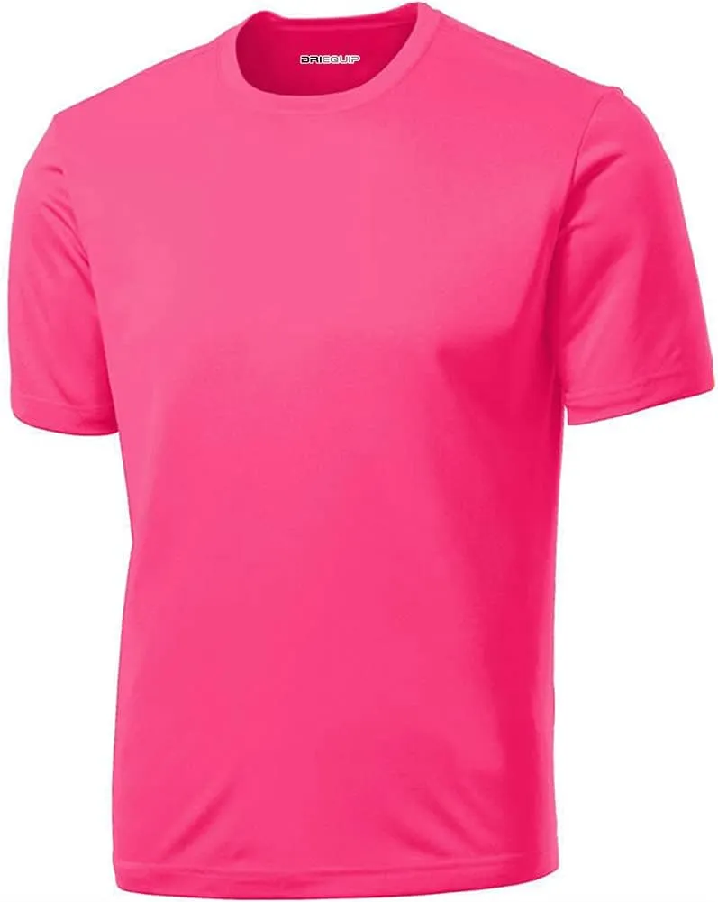 DRI-EQUIP Short Sleeve Moisture Wicking Running Shirts in Sizes XS-4XL