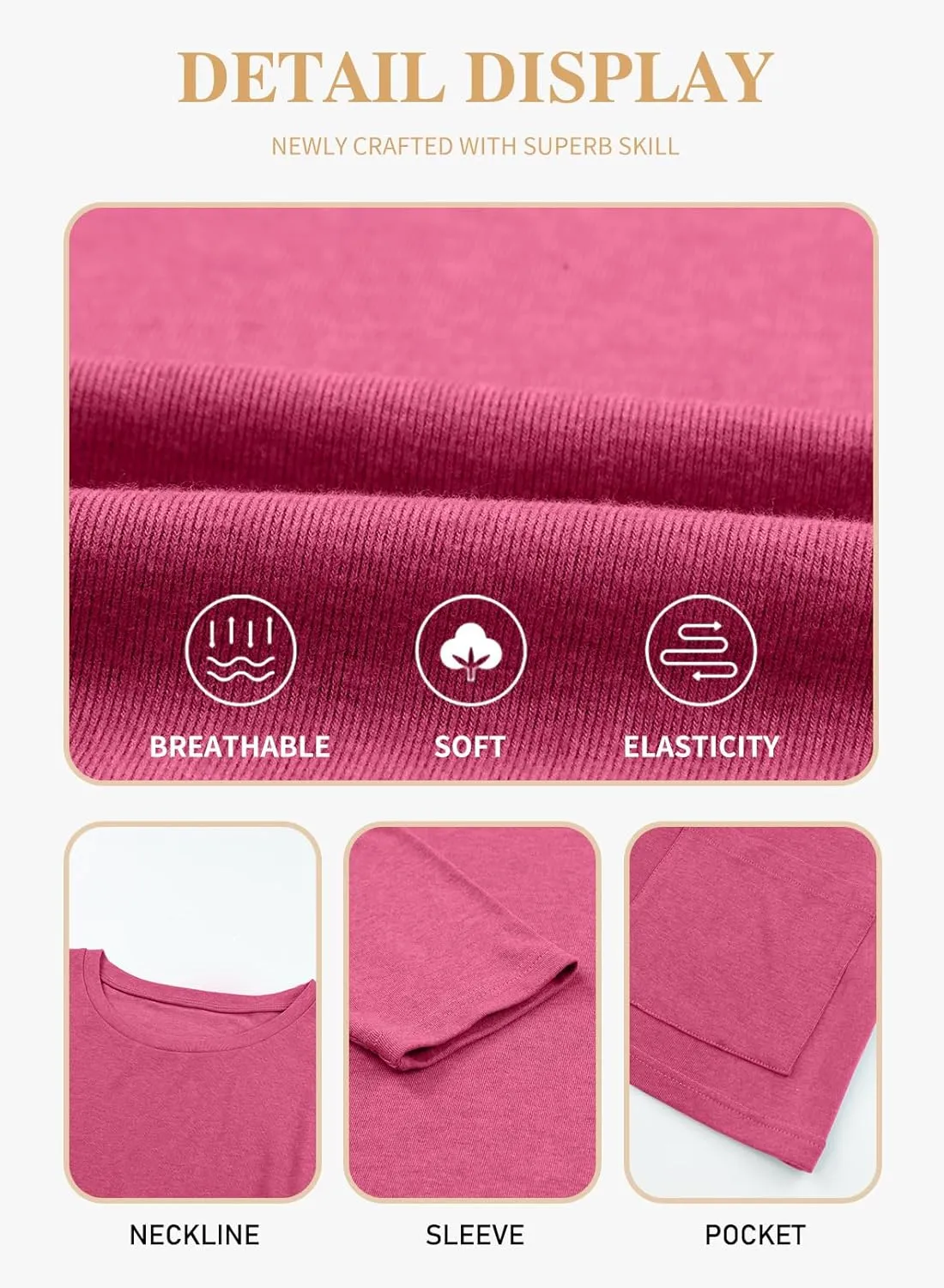 Eytino Womens Plus Size Long Sleeve Tops Crewneck Lightweight Sweatshirt Loose Casual Oversized T Shirts with Pockets(1X-5X)