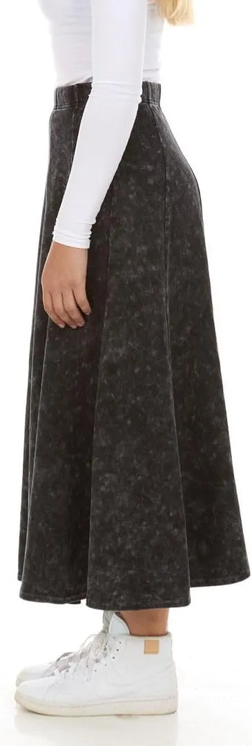 Girls Cotton Stonewash Maxi Panel Skirt