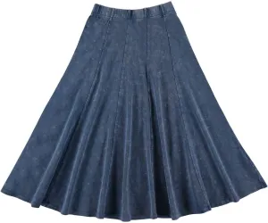 Girls Cotton Stonewash Maxi Panel Skirt