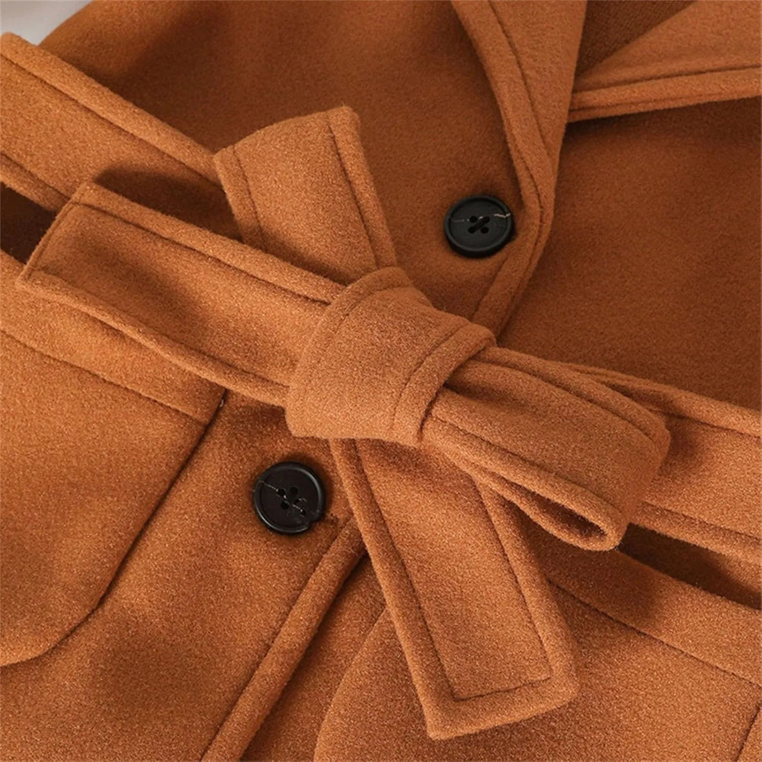 Girls Dress Coat Kids Winter Warm Jacket Long Sleeve Button Trench Coat Long Peacoat Outerwear