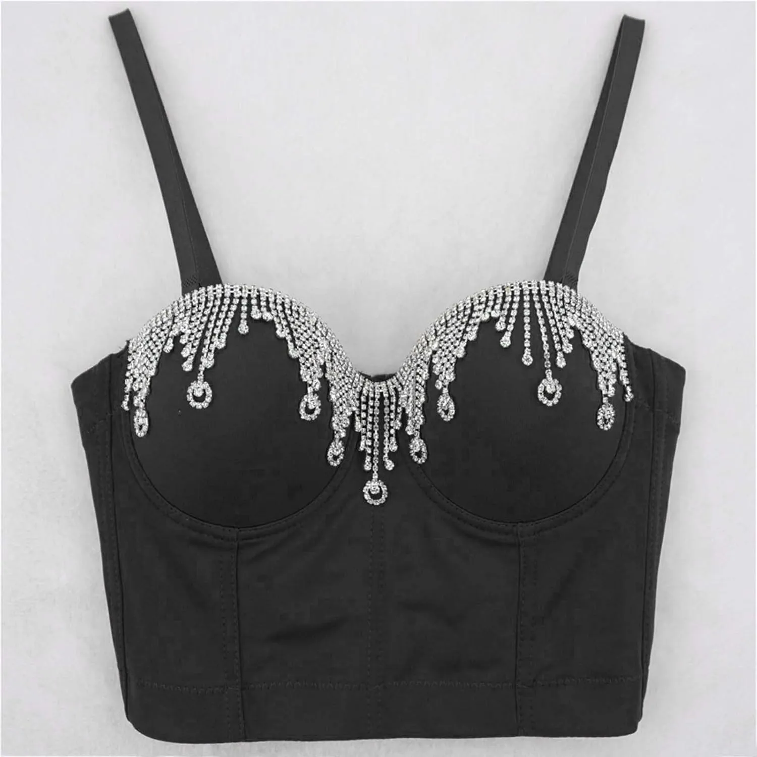 Glitter Party Tank Top for Women Trendy Rhinestone Camisole Sleeveless Basic Shirts Shiny Sequin Club Going Out Y2K