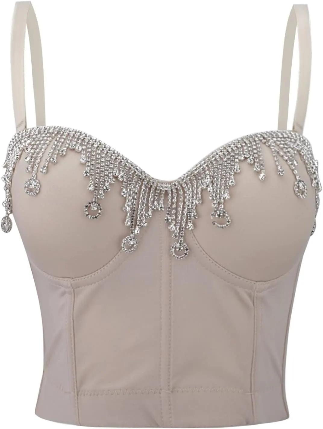 Glitter Party Tank Top for Women Trendy Rhinestone Camisole Sleeveless Basic Shirts Shiny Sequin Club Going Out Y2K