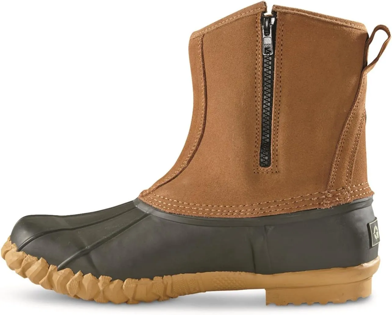 Guide Gear Mens Side Zip Insulated Leather Duck Boots, Winter Boots for Men, Waterproof Rain Shoes, 400 Gram