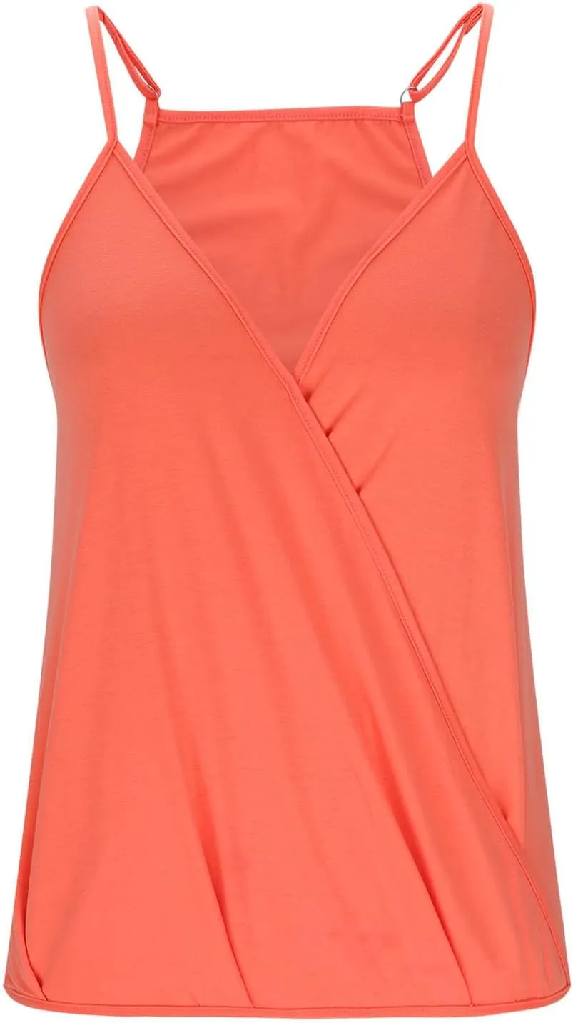 Hollow Out Wrap Sleeveless Camisole for Women Summer Vacation Loose Tank Top Sleeveless Shirt Casual Vest Tank Tops