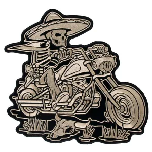 Hot Leathers Sombrero Skeleton Rider 11" X 10" Patch