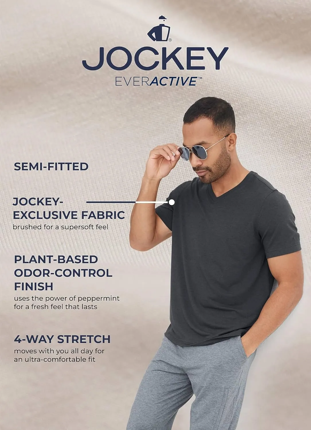 Jockey Men's Activewear EVERACTIVE V-Neck Tee