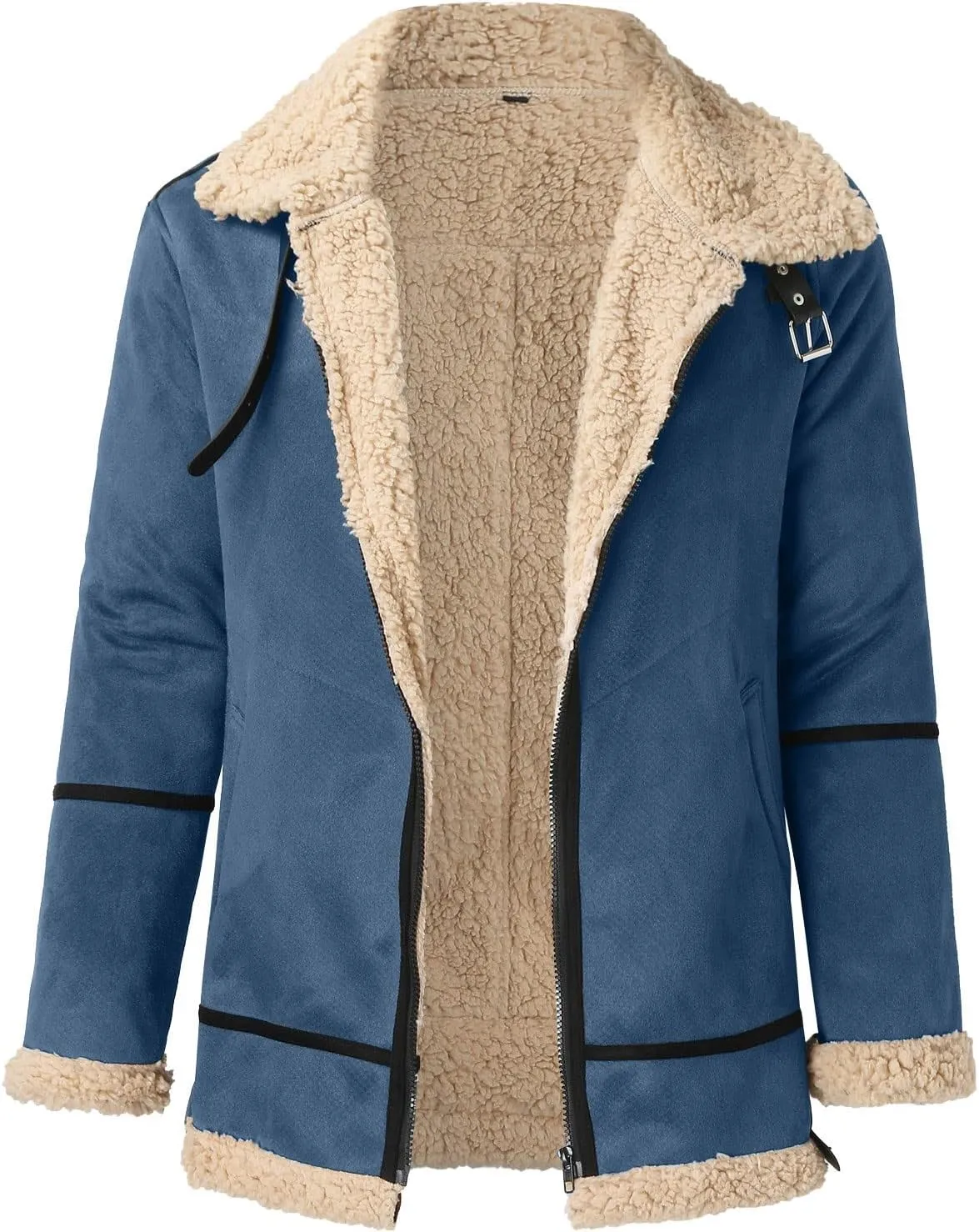 LCMTWX Coats for Men Cottonpadded Jacket Stand Collar Knitted Splice Sweater Coat Casual Men's Thicken Warm Winter Coat