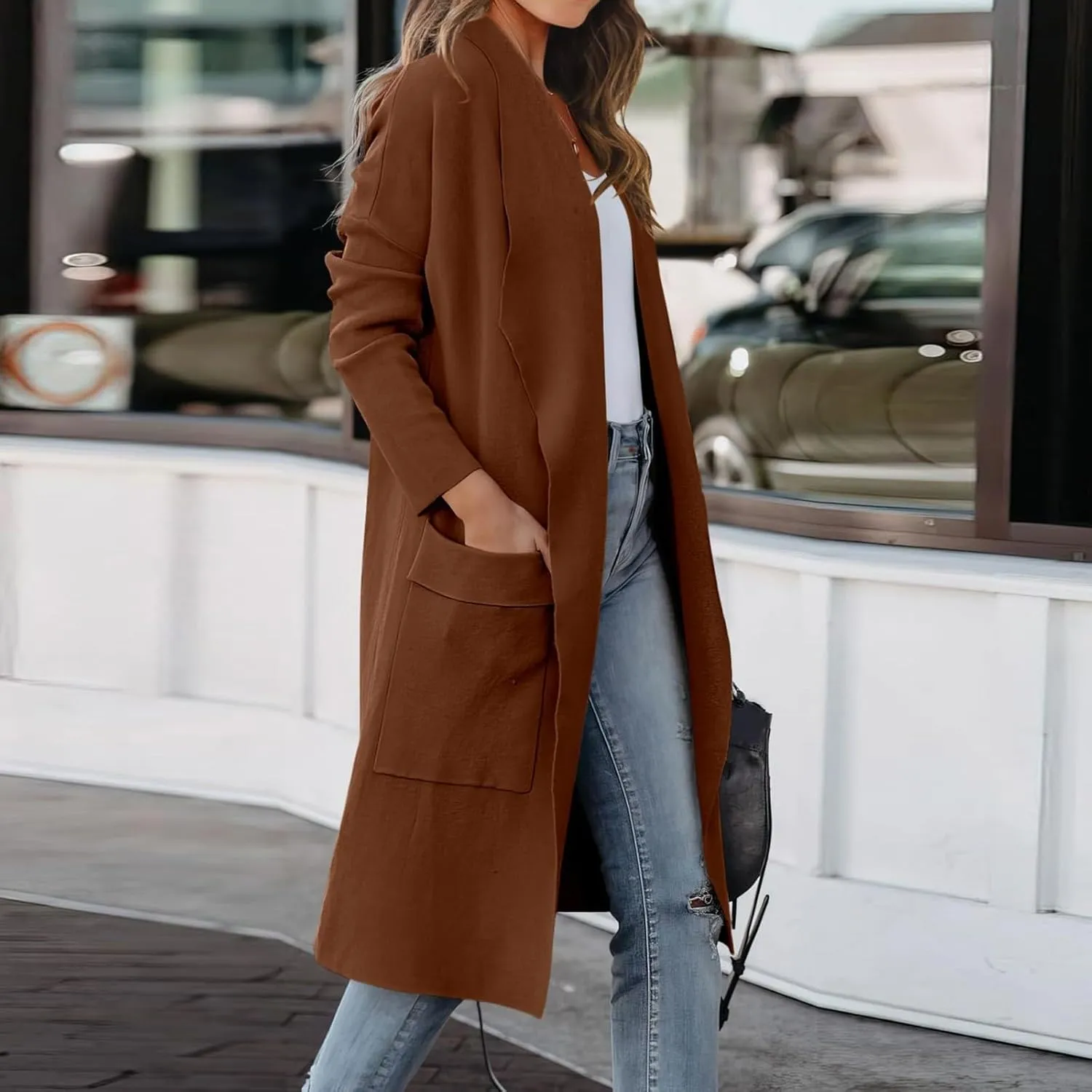 LCMTWX Winter Coat Women Long Suit Collar Printed Pocket Jacket Womens Winter Coats Trench Coat Women Coats for Women