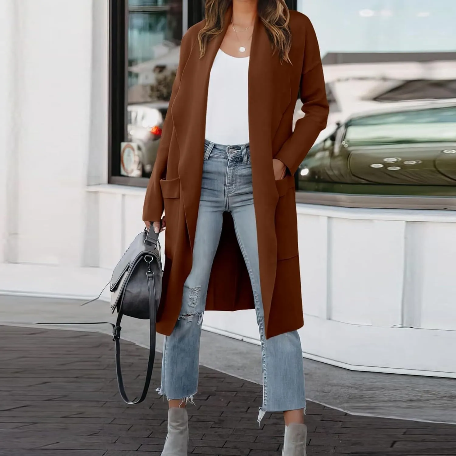 LCMTWX Winter Coat Women Long Suit Collar Printed Pocket Jacket Womens Winter Coats Trench Coat Women Coats for Women