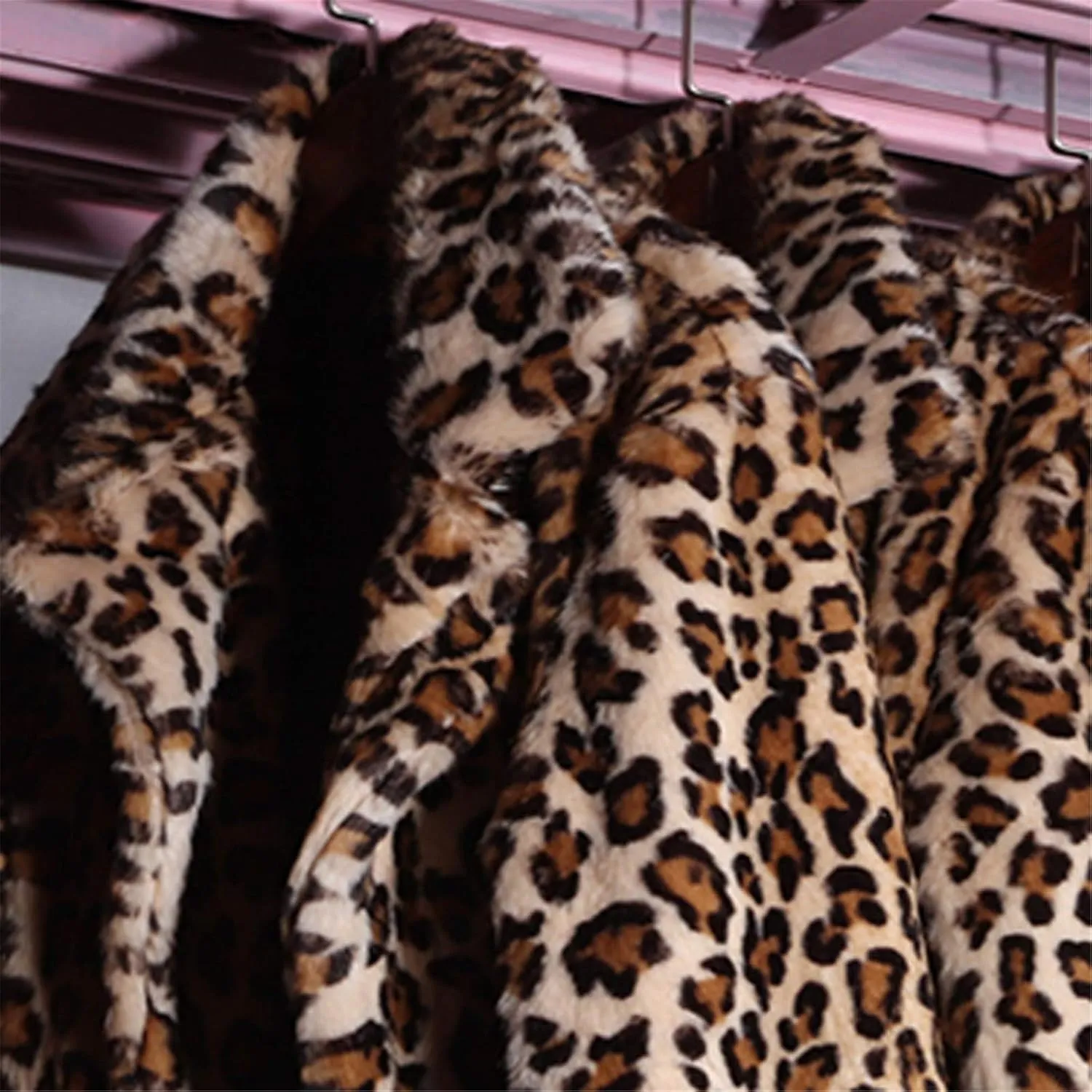 Leopard Print Cardigan for Women Winter Luxury Faux Fur Warm Coats Open Front Long Sleeve Dressy Shaggy Jackets