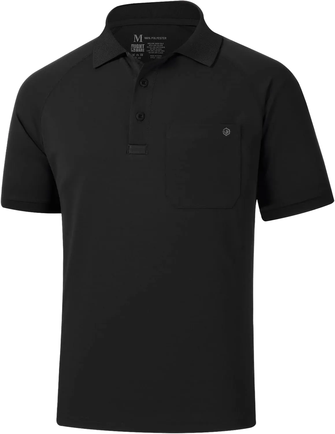 Lightbare Mens Short Sleeve Polo Shirt UPF 50 Performance Moisture Wicking Quick Dry Golf Tennis Polo for Tactical Hiking