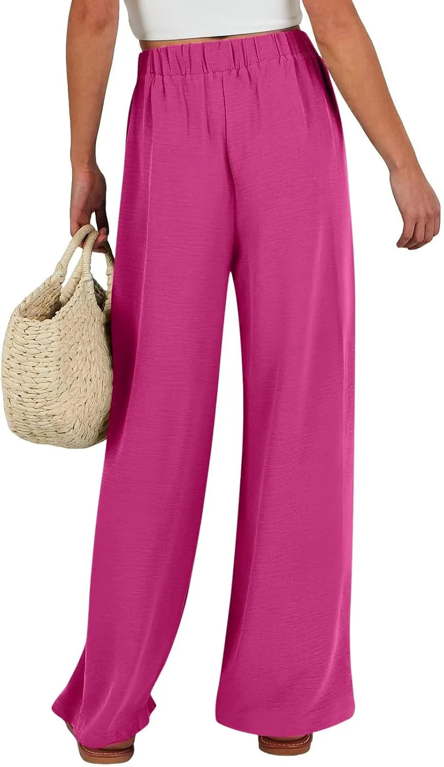 Linen Wide Leg Pants for Women Flowy High Waisted Business Work Dress Pant Casual 2025 Summer Beach Vacation Pants