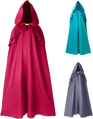 Lmdudan Unisex Gothic Renaissance Wizard Witch Hooded Cloak Halloween Cosplay Costume Party Cape Medieval Steampunk Clothes