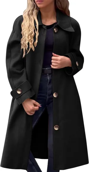 Long Trench Coat for Women Fuzzy Jacket Loose Fitting Warm Winter Outwear Fashion Cropped Trench Coat for Women 2024