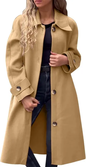 Long Trench Coat for Women Fuzzy Jacket Loose Fitting Warm Winter Outwear Fashion Cropped Trench Coat for Women 2024