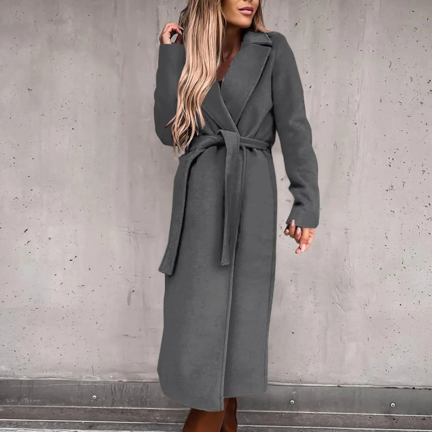 Long Trench Coat for Women Fuzzy Jacket Loose Fitting Warm Winter Outwear Fashion Cropped Trench Coat for Women 2024