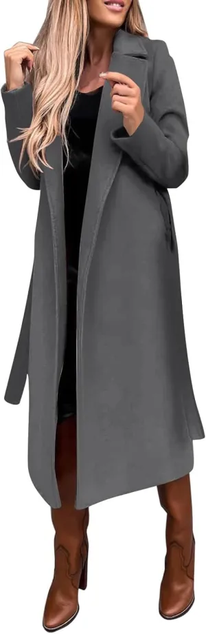 Long Trench Coat for Women Fuzzy Jacket Loose Fitting Warm Winter Outwear Fashion Cropped Trench Coat for Women 2024