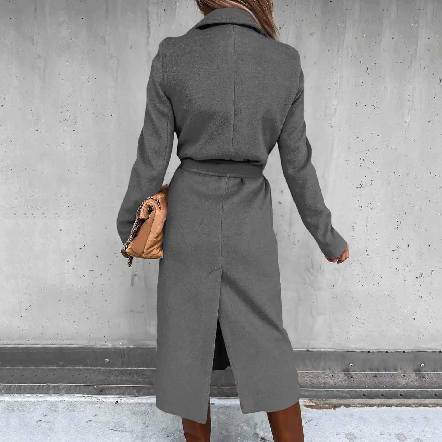 Long Trench Coat for Women Fuzzy Jacket Loose Fitting Warm Winter Outwear Fashion Cropped Trench Coat for Women 2024