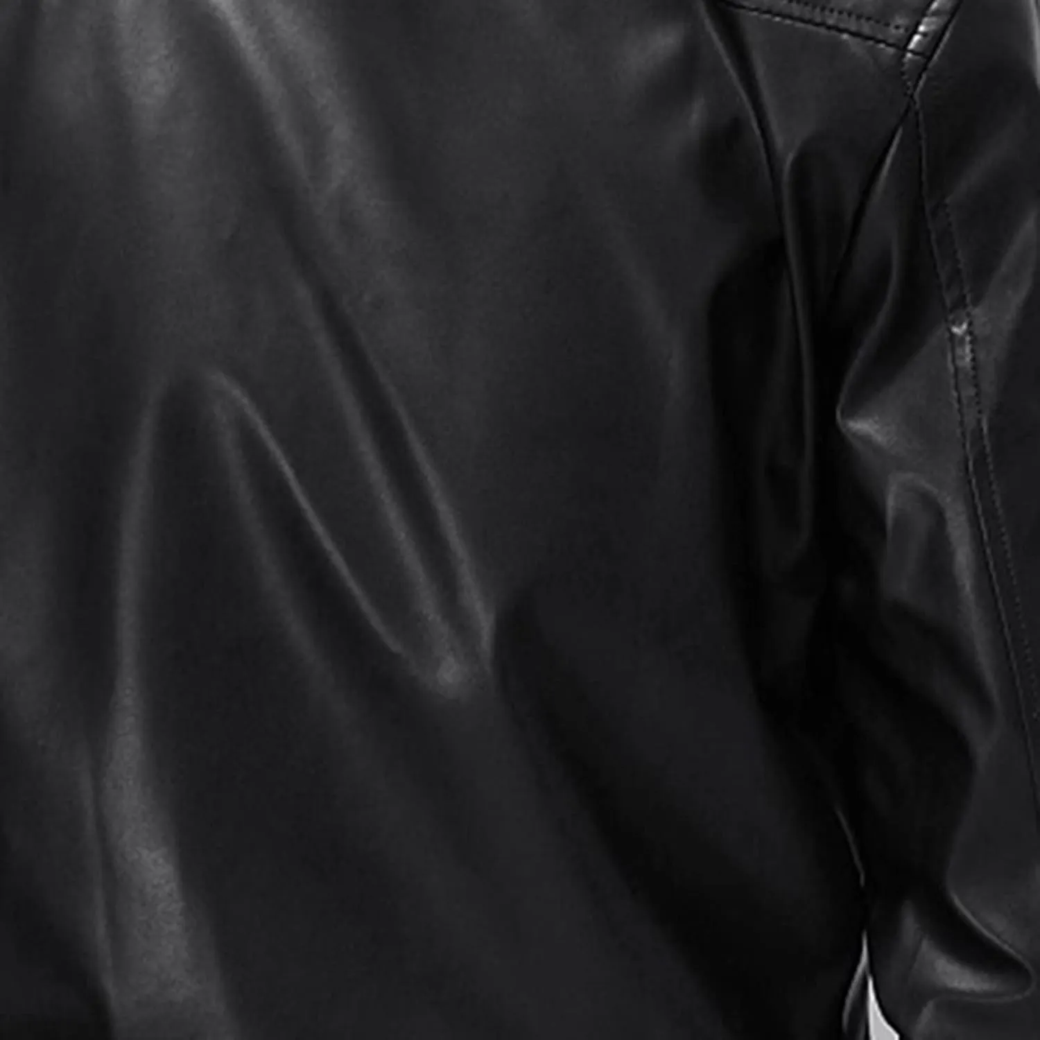 Men Faux Leather Jacket Vintage Asymmetric Zip Biker Jackets Fall Winter Lightweight Coat Long Sleeve Outerwear