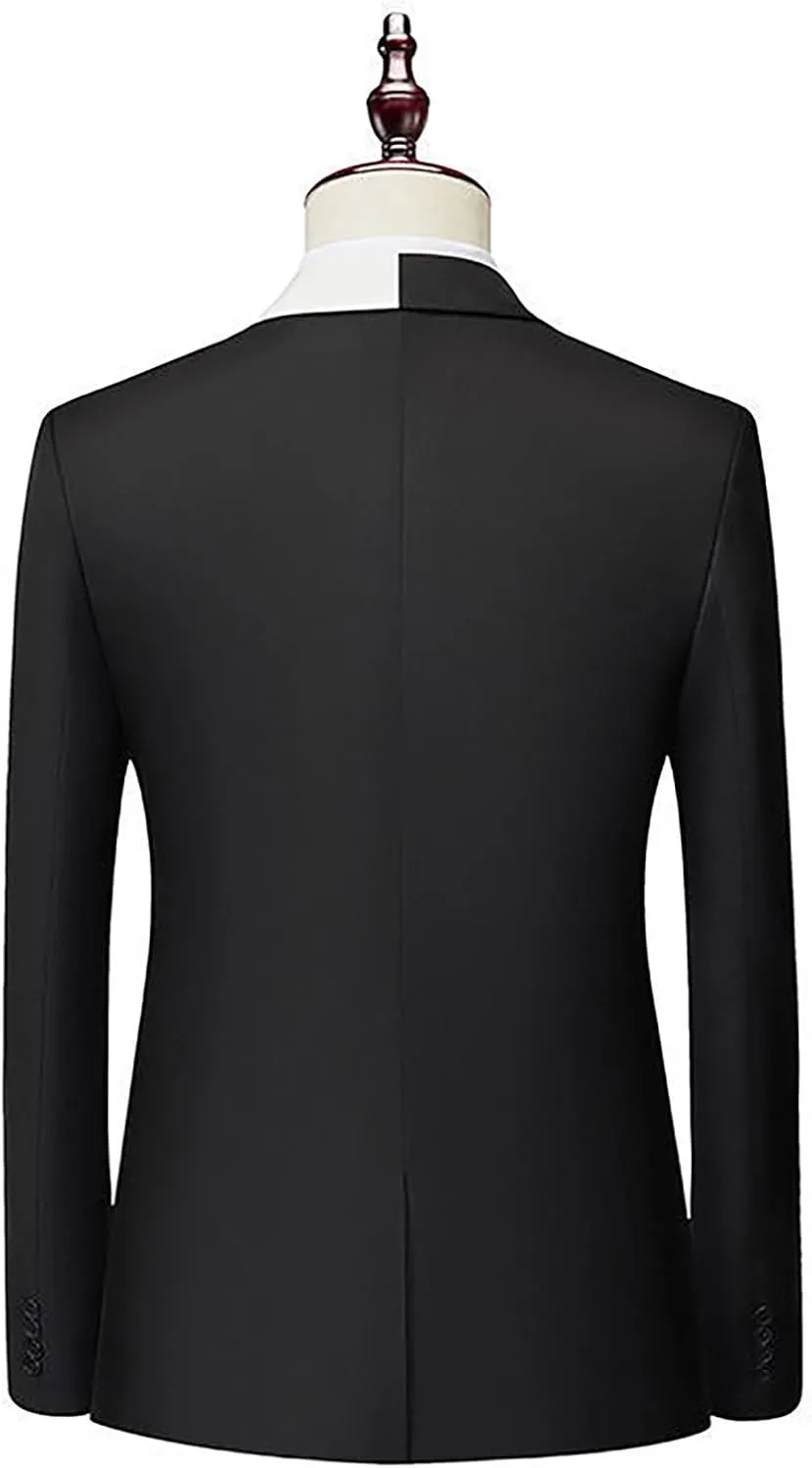 Men's Blazer Casual Sport Coats Slim Fit One Button Suit Jacket Lightweight Sports Jacket Color Block Patchwork Coat