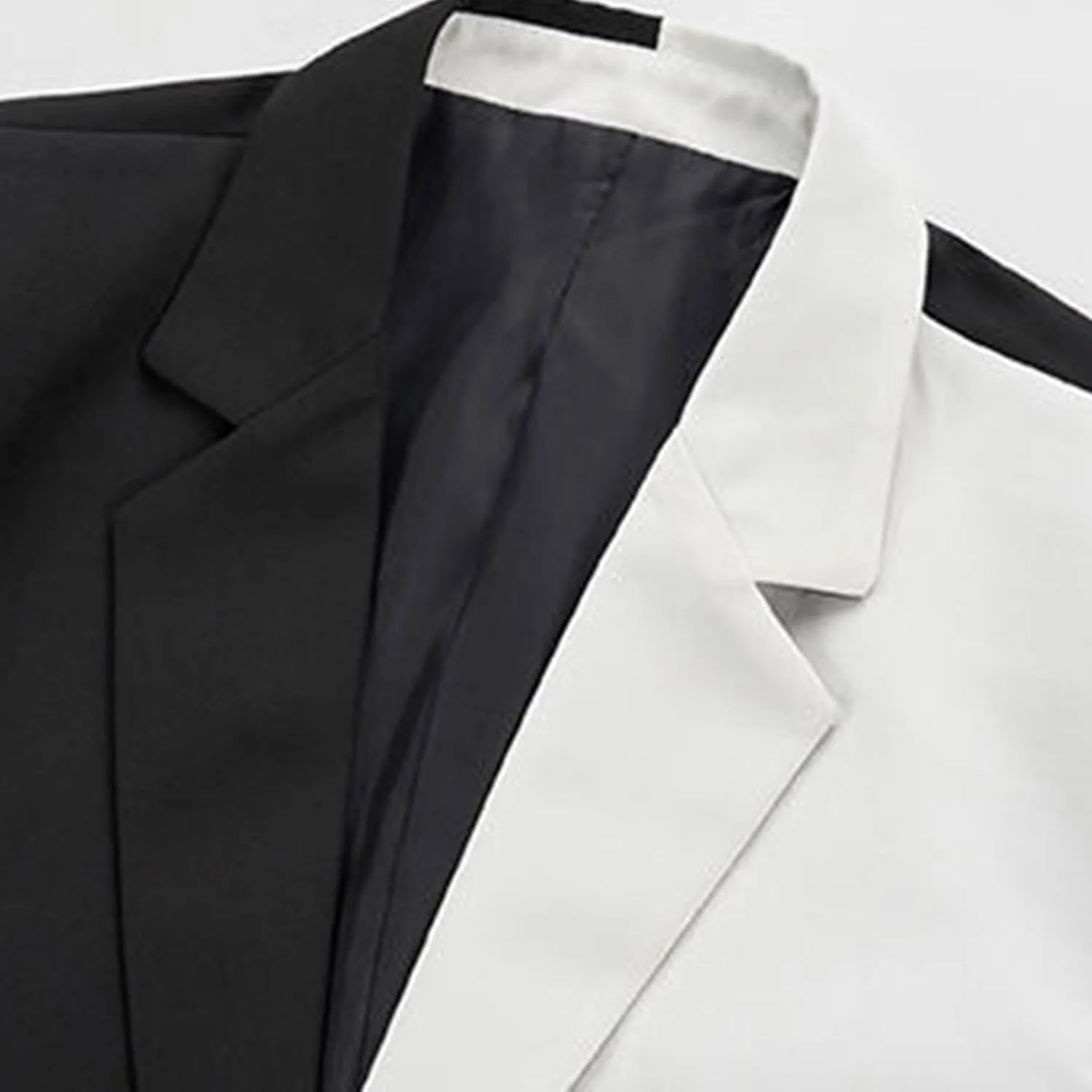 Men's Blazer Casual Sport Coats Slim Fit One Button Suit Jacket Lightweight Sports Jacket Color Block Patchwork Coat