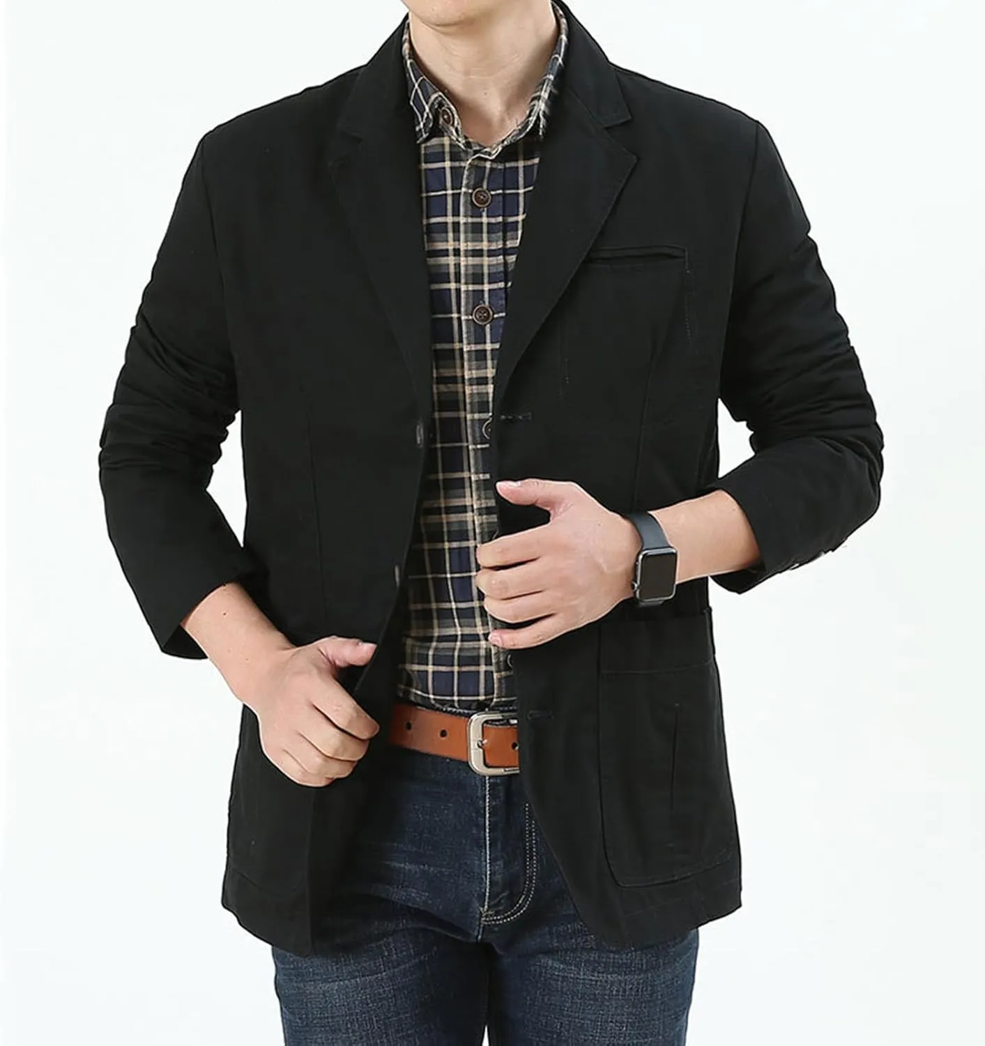 Men's Blazer Casual Sport Coats Slim Fit Three Button Suit Jacket Lightweight Sports Jacket and Coat Business Formal Jacket