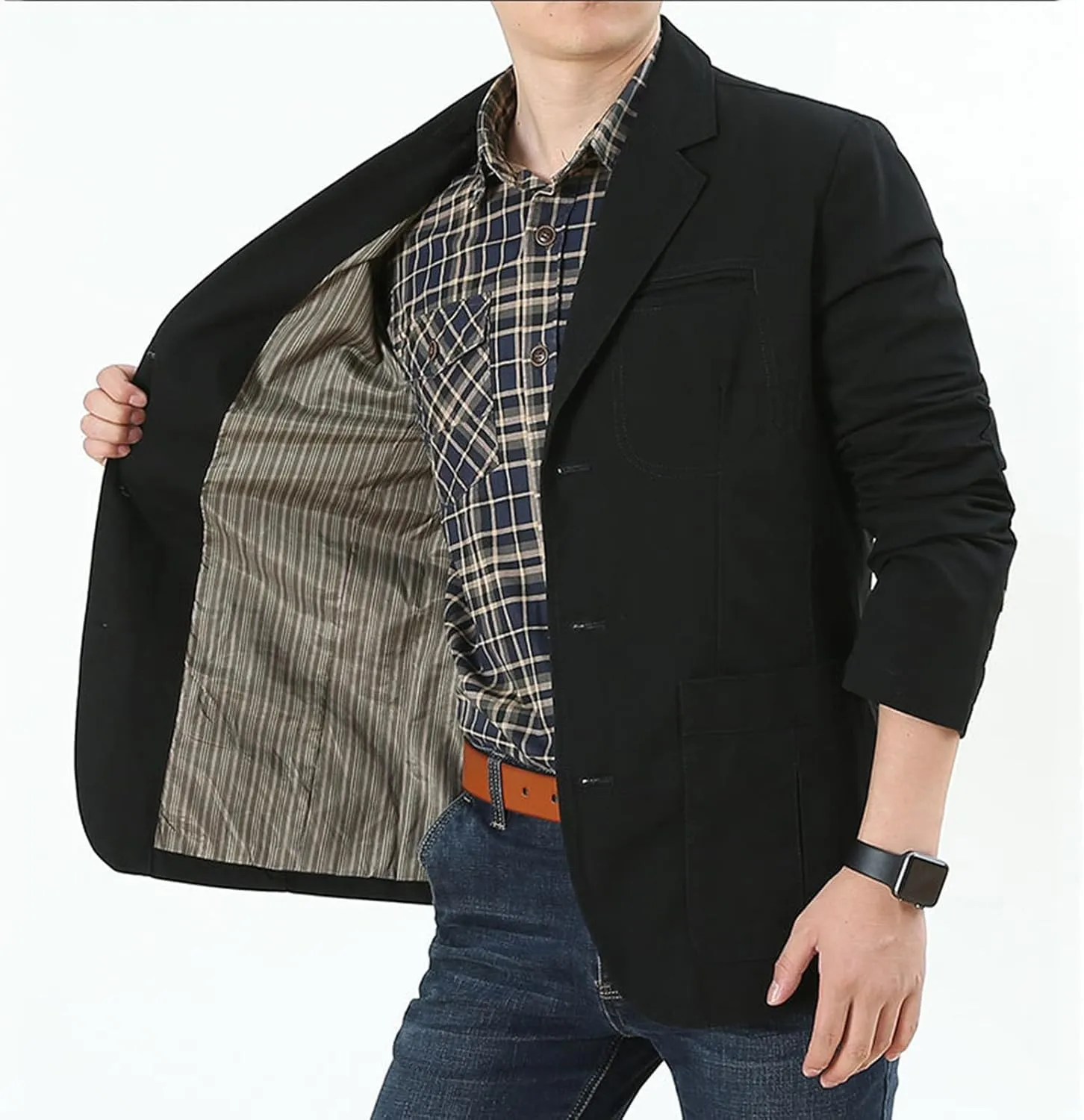 Men's Blazer Casual Sport Coats Slim Fit Three Button Suit Jacket Lightweight Sports Jacket and Coat Business Formal Jacket