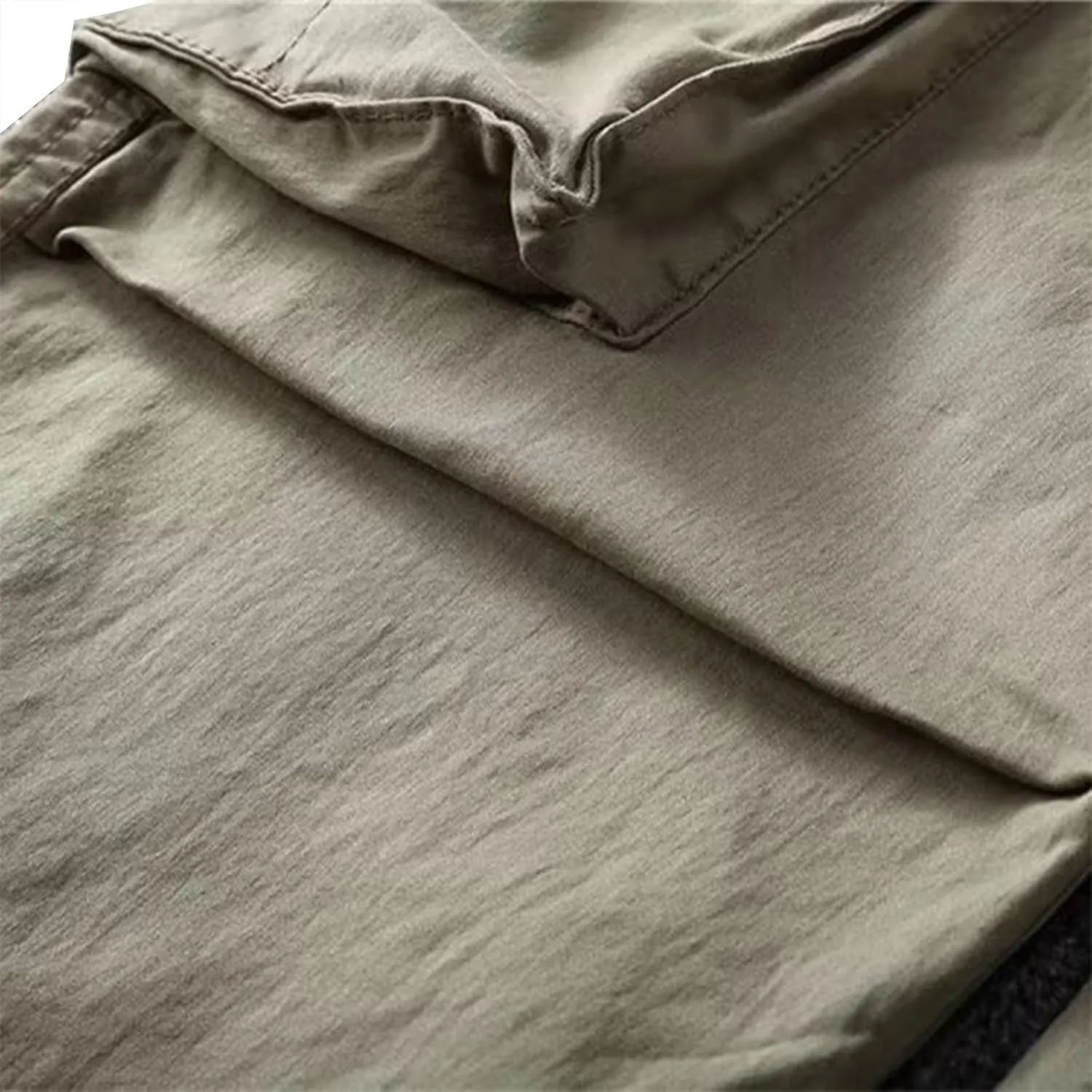 Men's Cargo Pants Slim Fit Work Pants with Zipper Pockets Elastic Waist for Outdoor Hiking Travel and Daily Wear