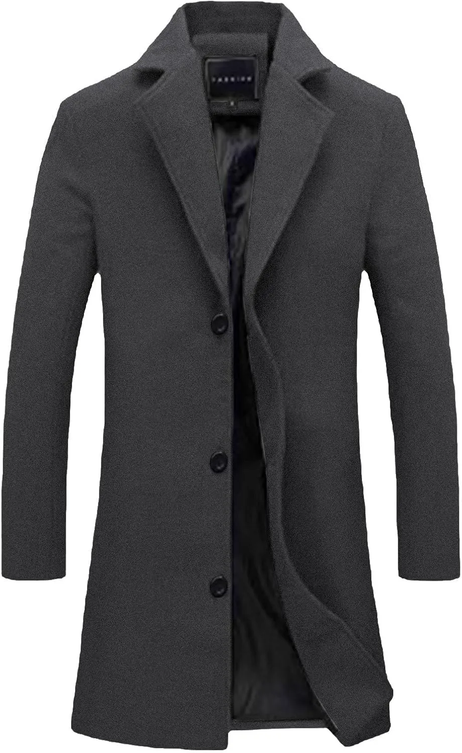 Men's Casual Jackets Winter Fashion Long Sleeve Lapel Trench Coats Single Breasted Warm Business Work Overcoat