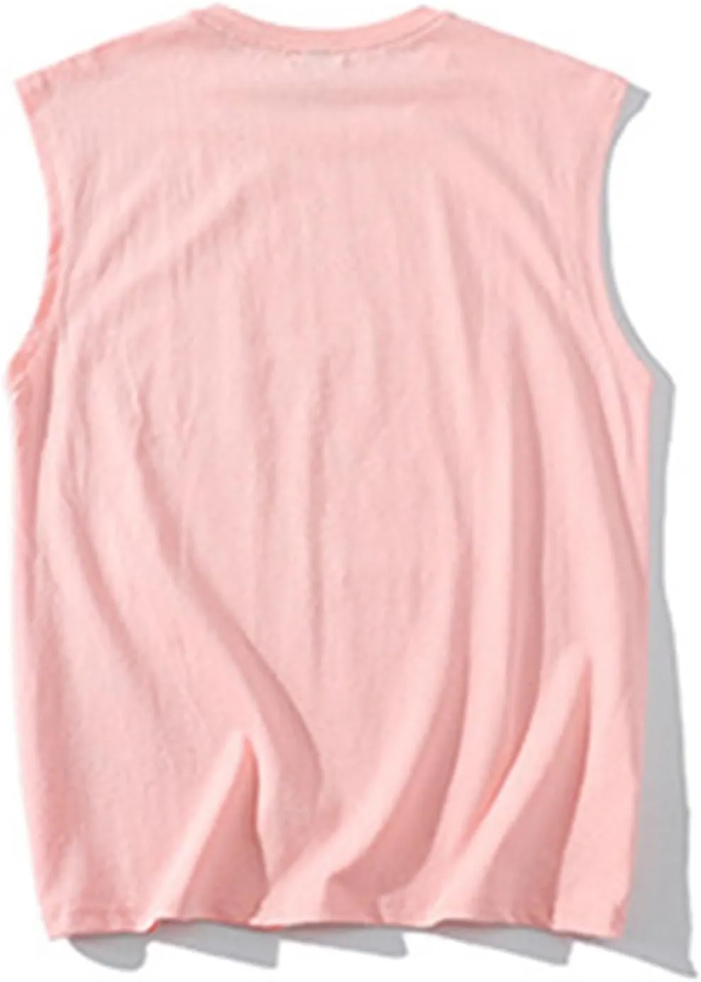 Mens Casual Tank Top Basic Cotton Comfortable Round Neck Solid Color Tank Tops Breathable Quick Dry Workout Tee