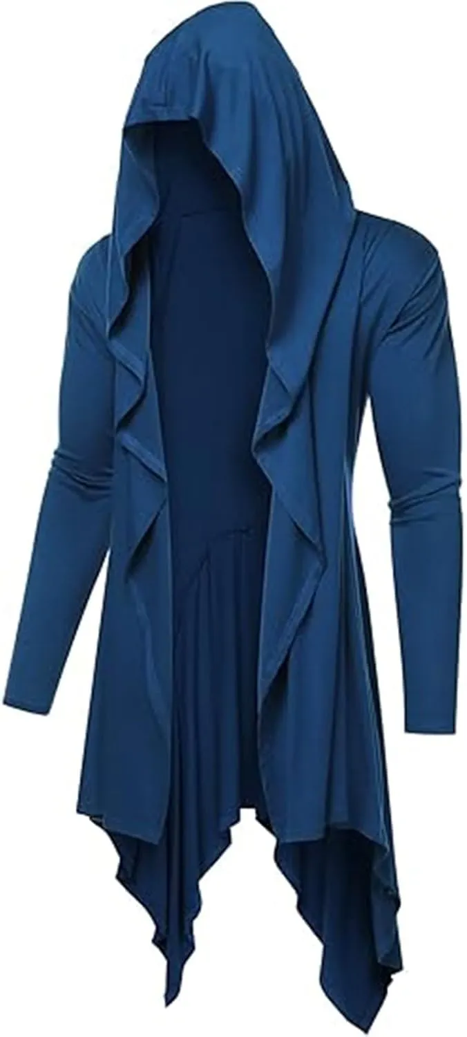 Men's Casual Trench Coat Gothic Frock Coat Costume Praty Outwear Single Breasted Pea Coat Trench Overcoat Mens