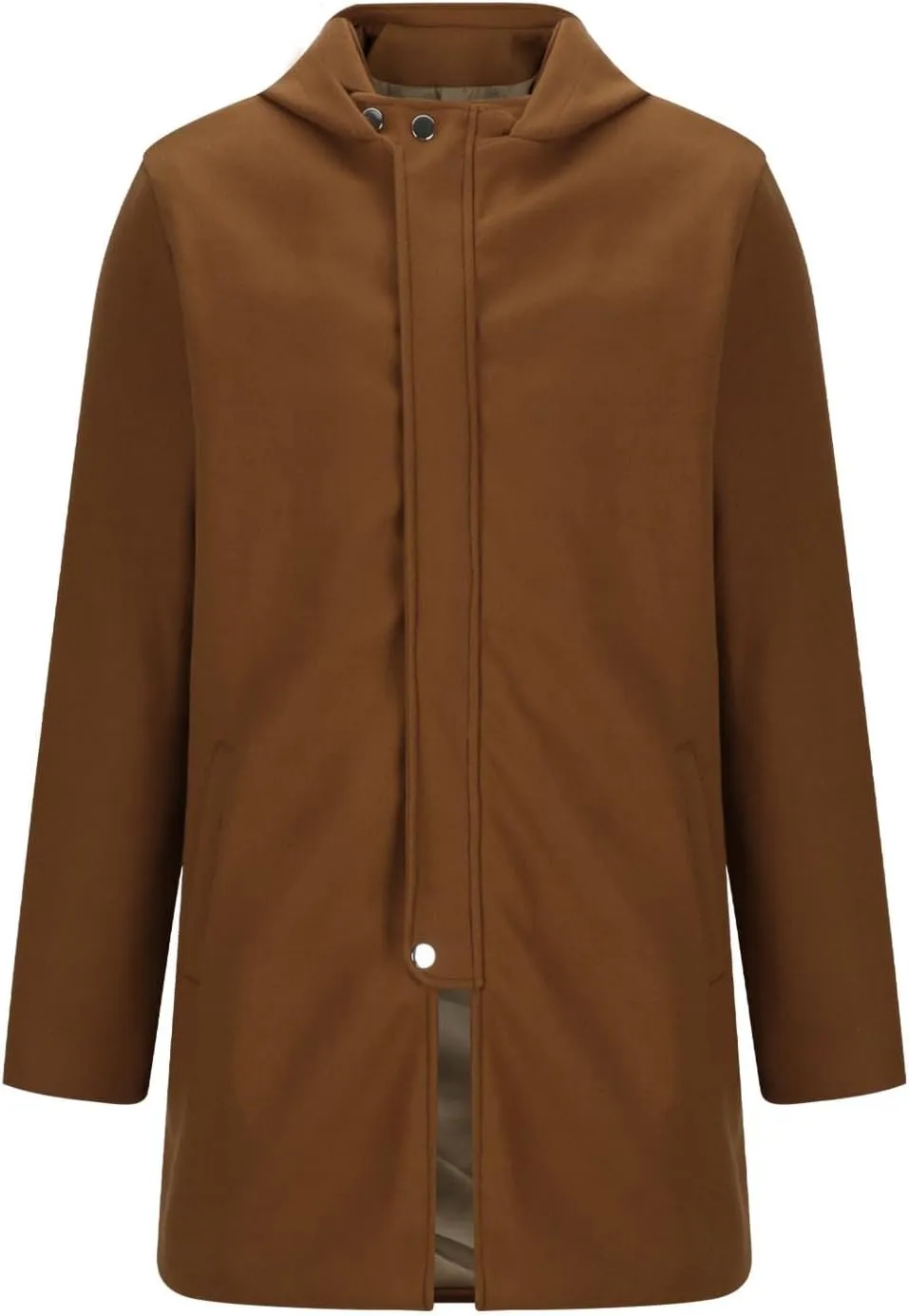 Men's Casual Trench Coat Long Jacket Overcoat Single Breasted Pea Coat wih Pockets Business Winter Long Overcoats