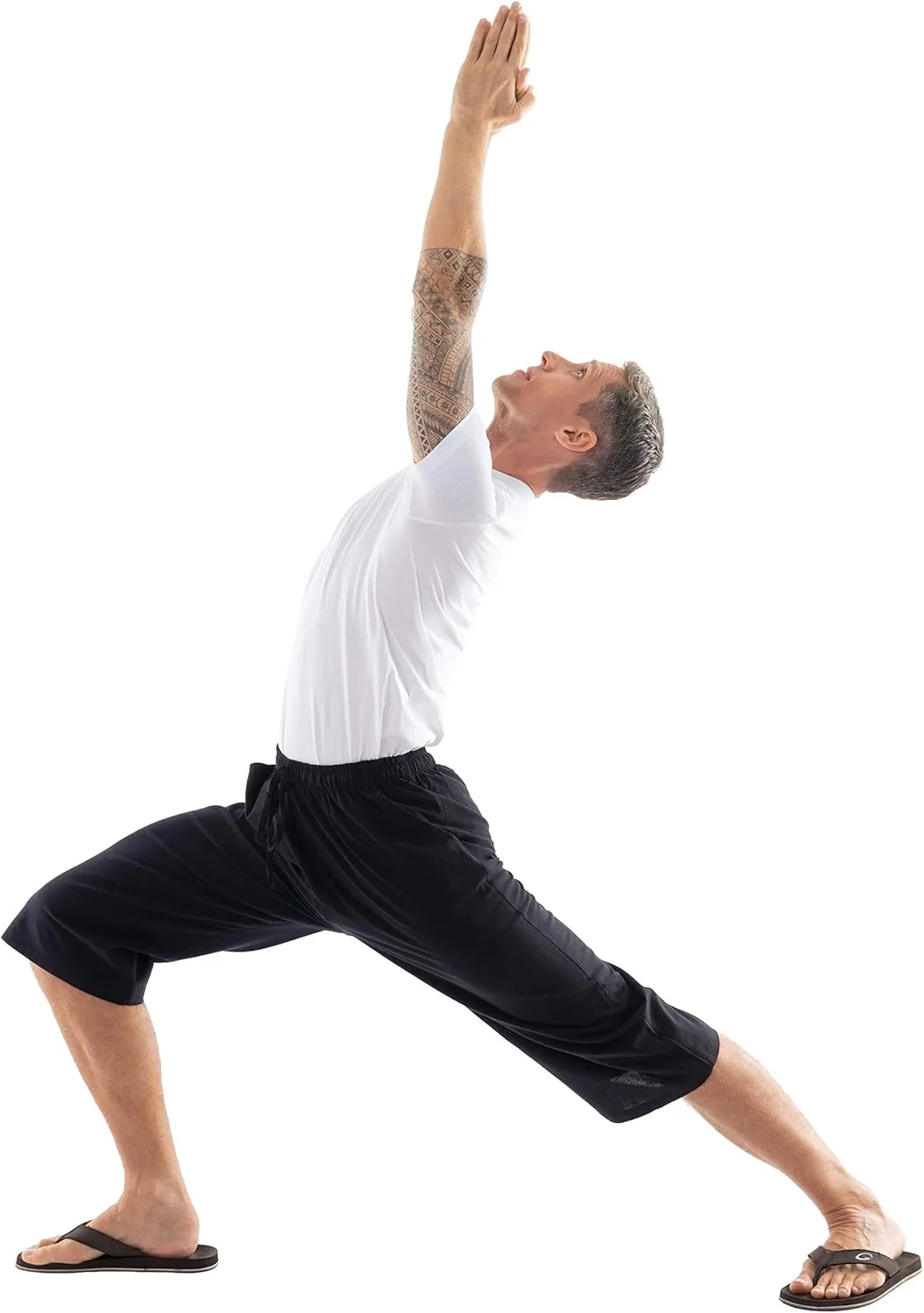 Mens Cotton Pilates Yoga Beach Lounge Sleep Pajama Capri Pants