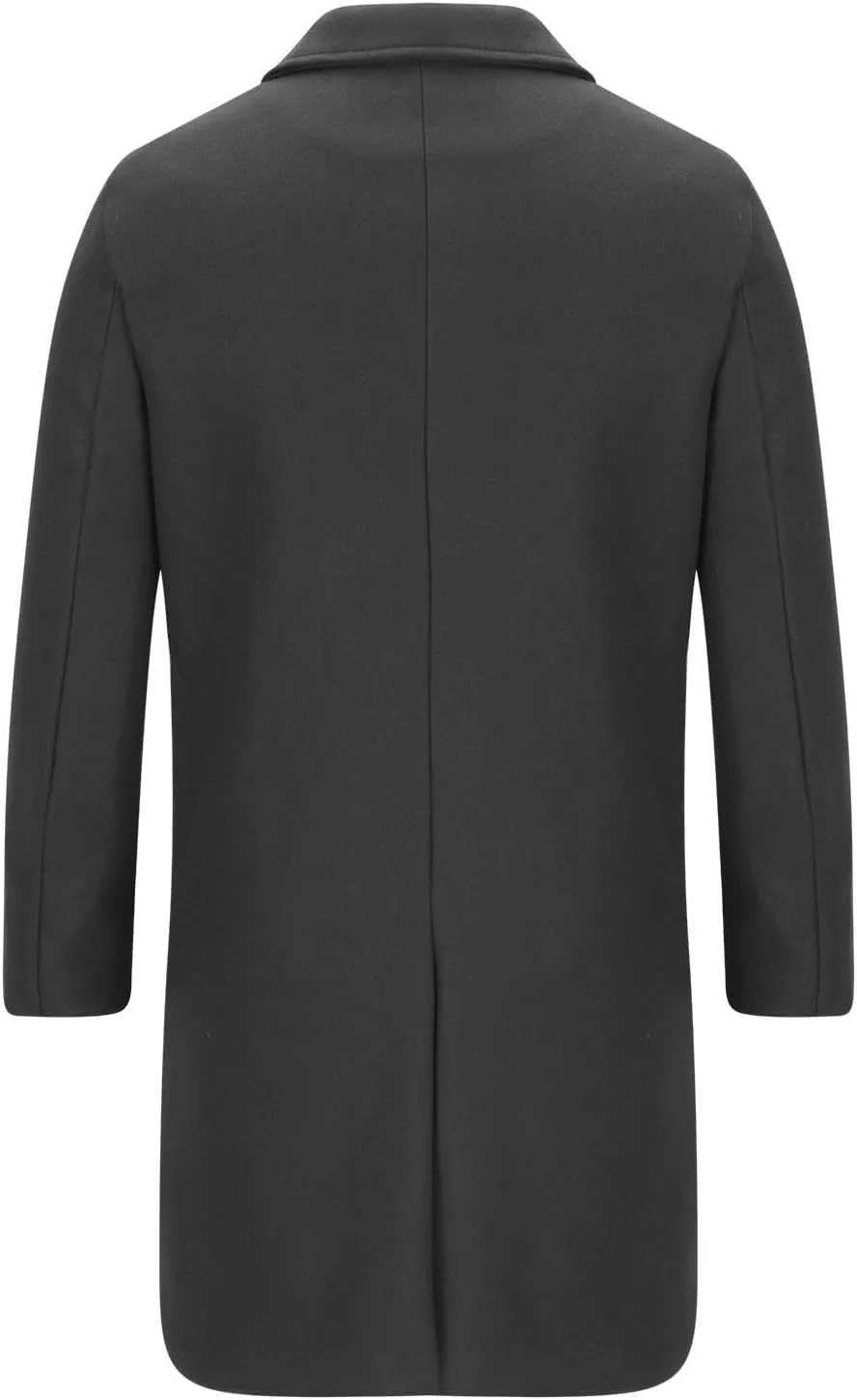 Mens Double Breasted Trench Coat Casual Lapel Collar Business Winter Long Overcoats Solid Color Men Warm Outwear