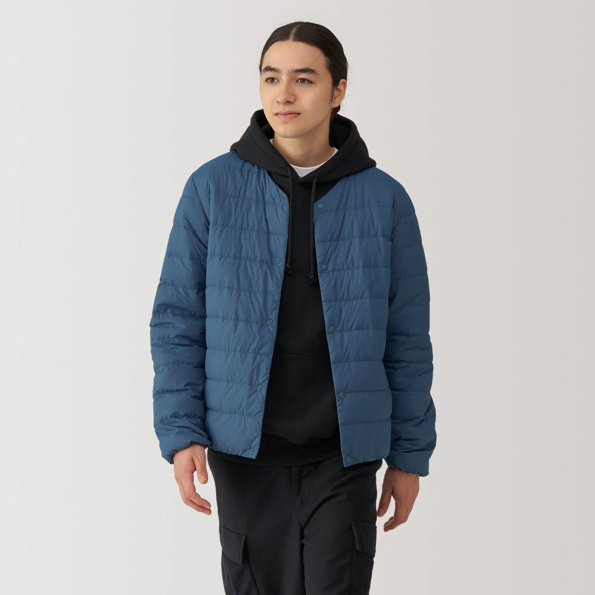 Men's Lightweight Down Collarless Jacket