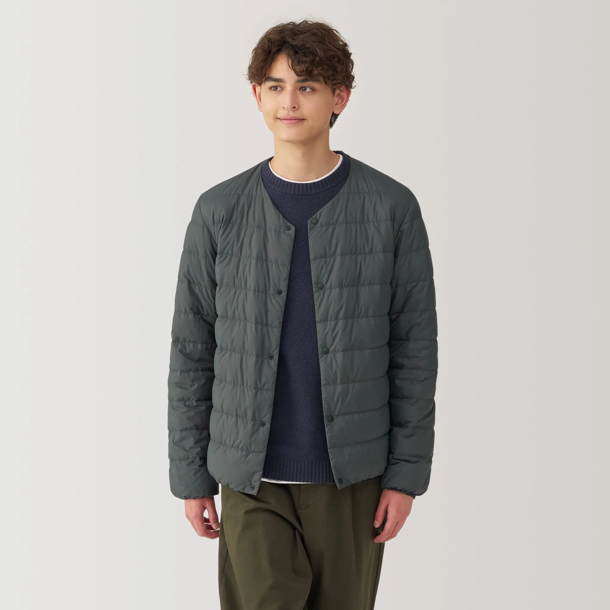 Men's Lightweight Down Collarless Jacket