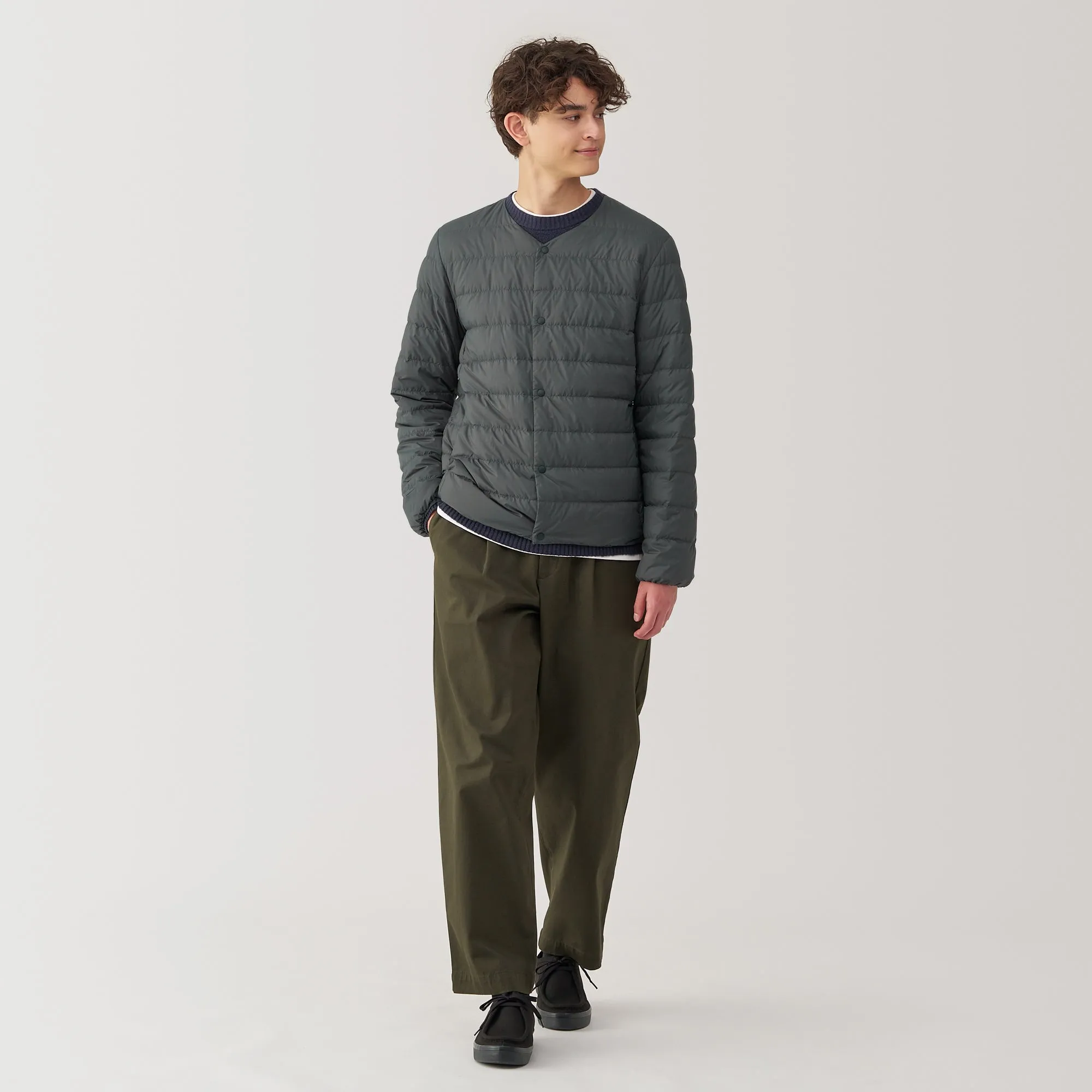 Men's Lightweight Down Collarless Jacket