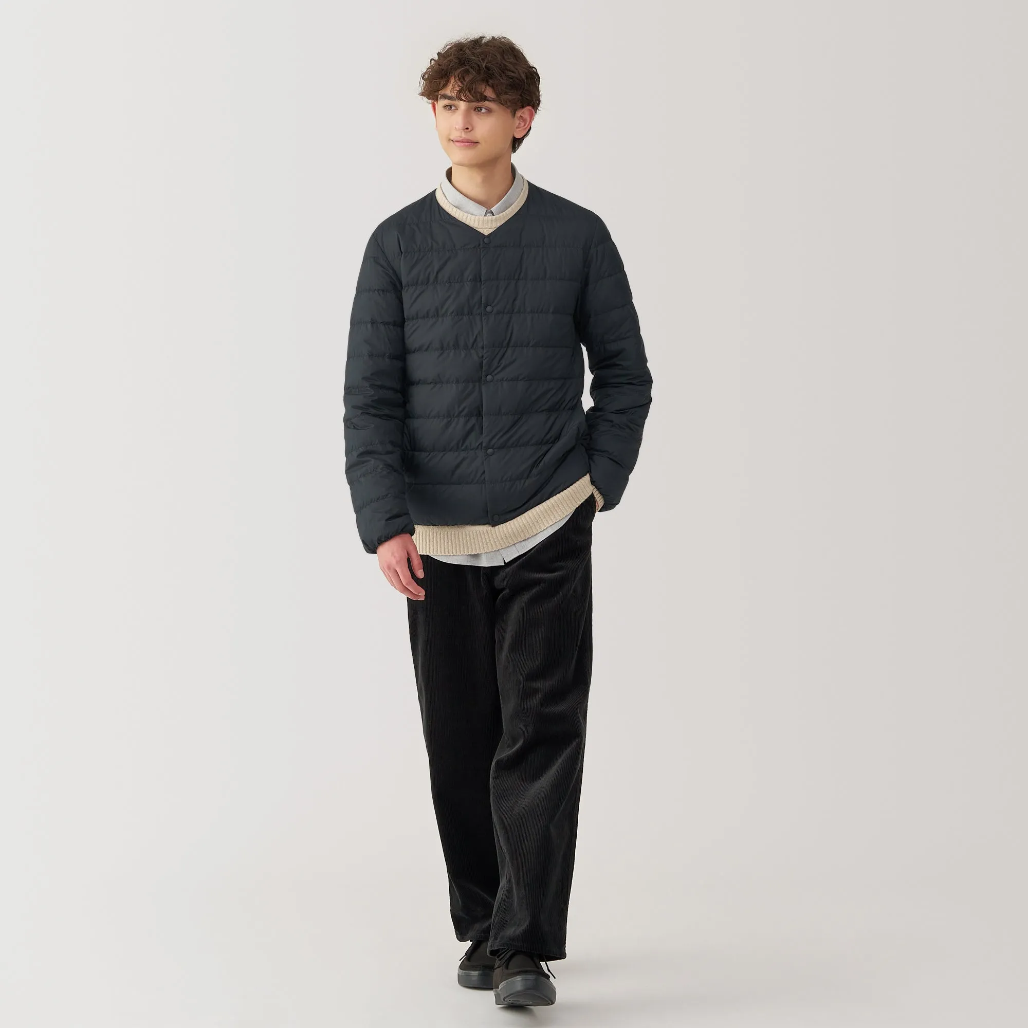 Men's Lightweight Down Collarless Jacket