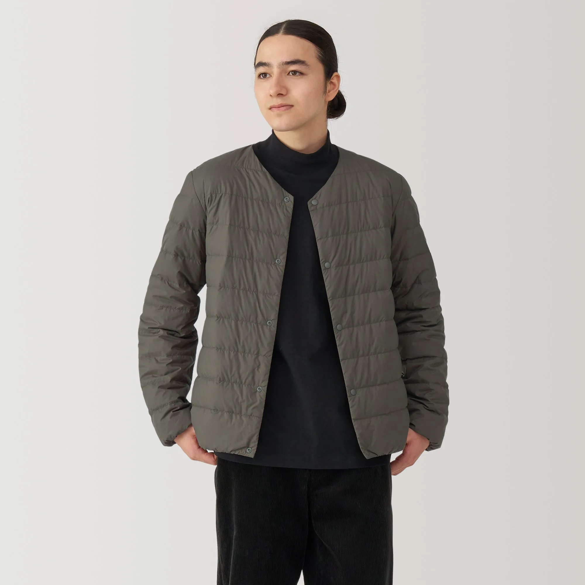 Men's Lightweight Down Collarless Jacket