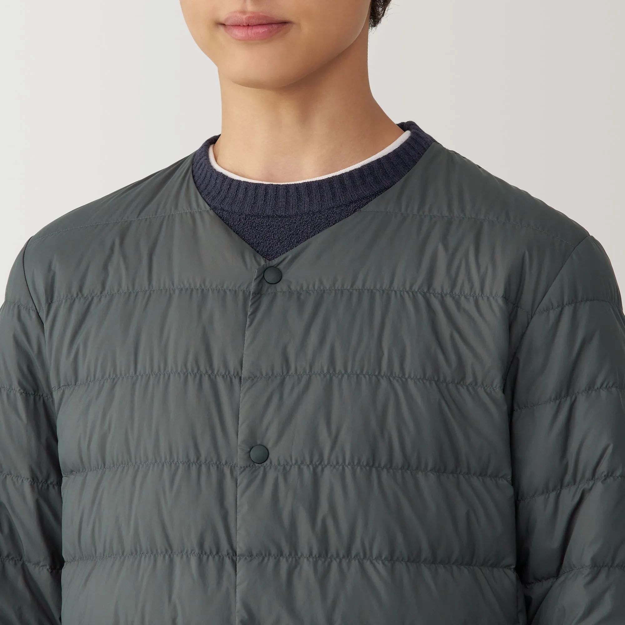 Men's Lightweight Down Collarless Jacket