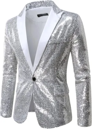 Mens Sequin Tuxedo Jacket Tails Slim Fit Tailcoat Coat Swallowtail Dinner Party Wedding Blazer Suit Jacket Office Outfit