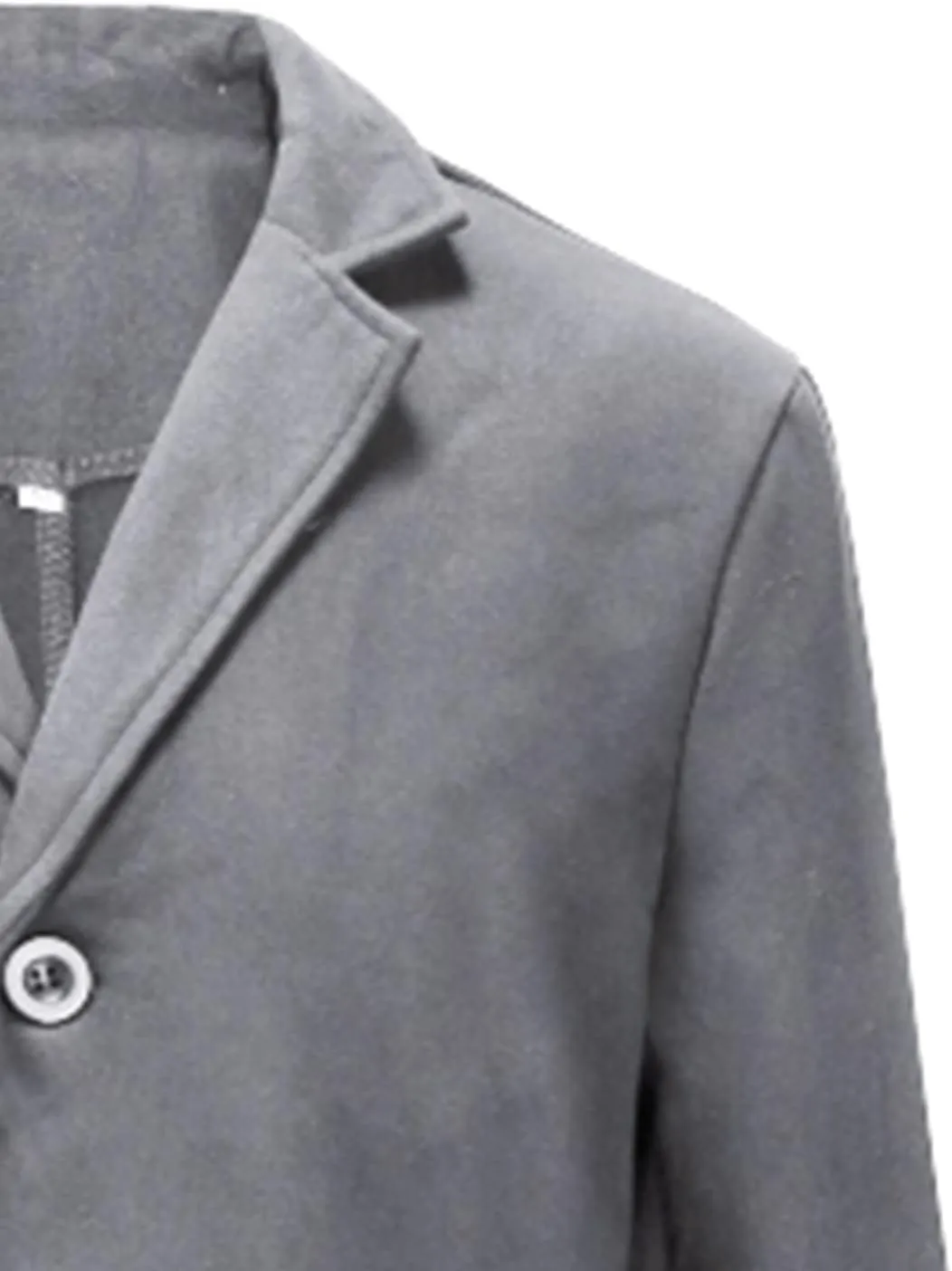 Men's Single-Breasted Mid-Length Suit Jacket Lightweight Trench Coat Long Overcoat Winter Pea Coat Casual Sport Coat
