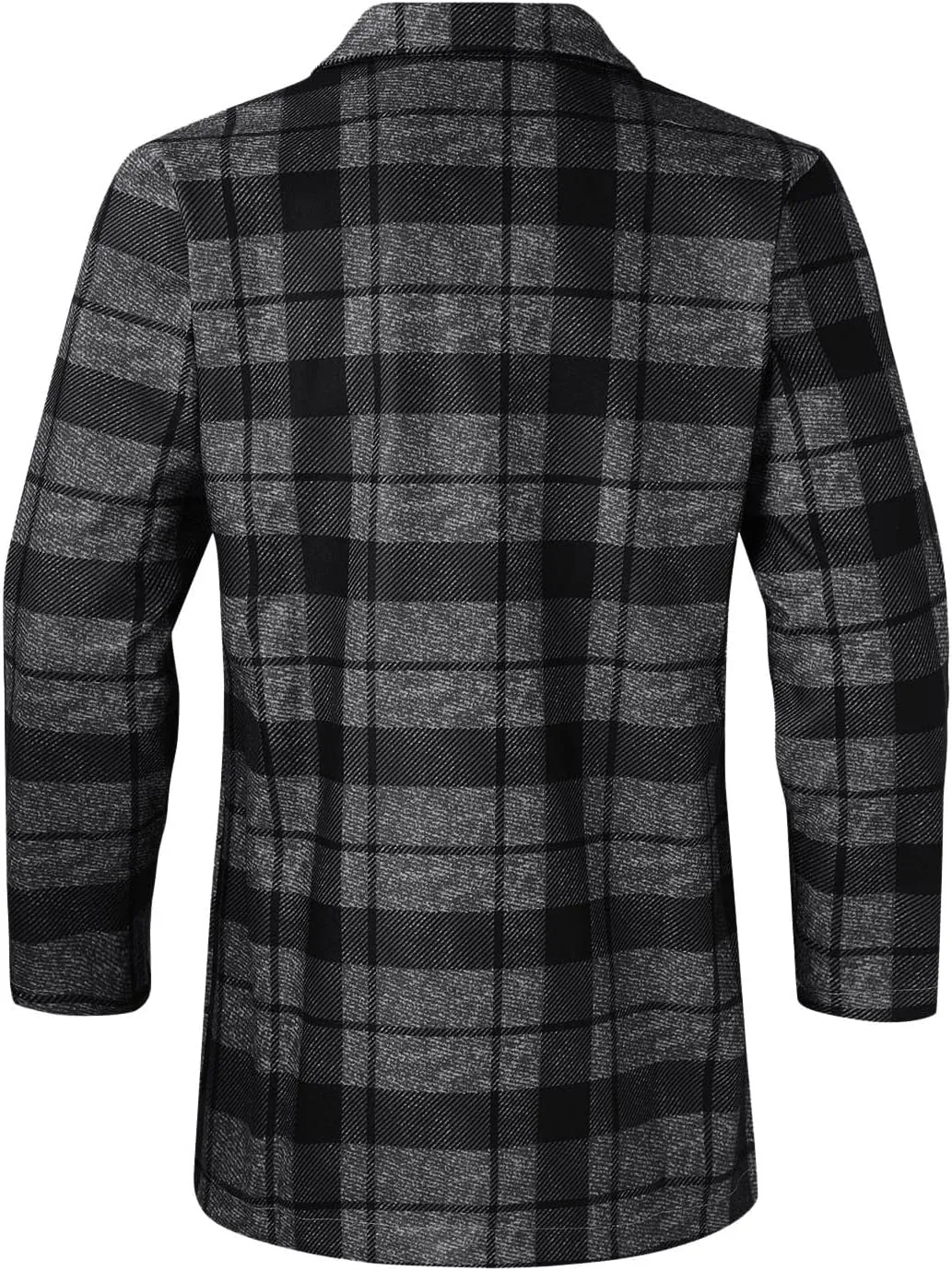 Mens Single Breasted Trench Coat Winter Wool Blend Pea Coat Oversized Warm Lapel Work Business Jacket Outerwear Coats