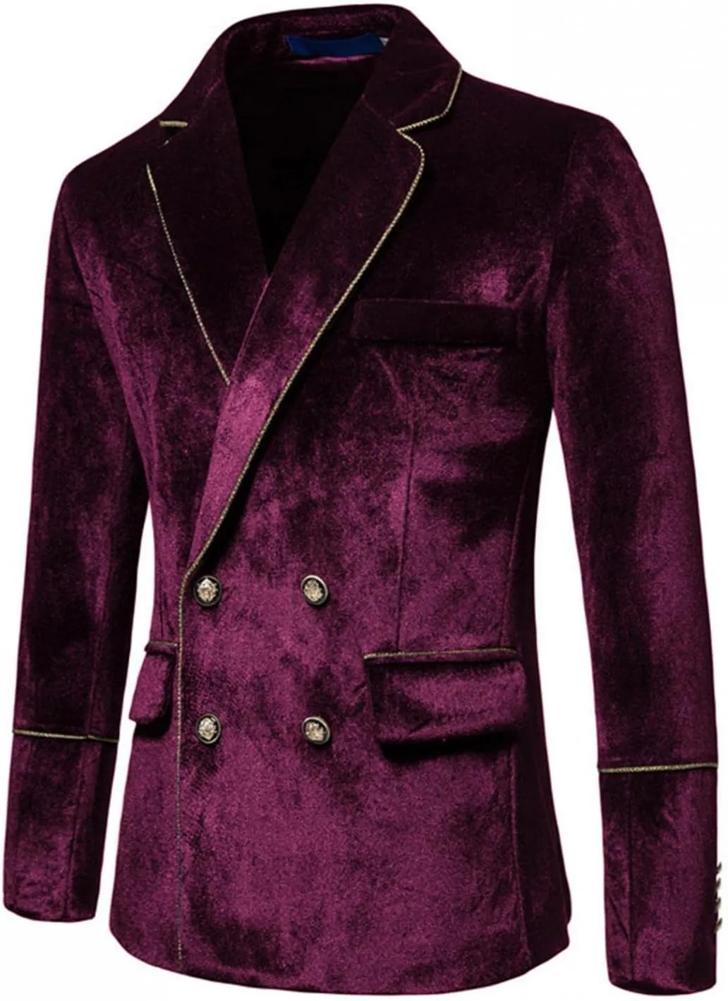 Mens Suits,Men's 2 Piece Velvet Suits Classic Solid Suit Jacket Pants Set Slim Fit Double Breasted Tuxedo for Prom