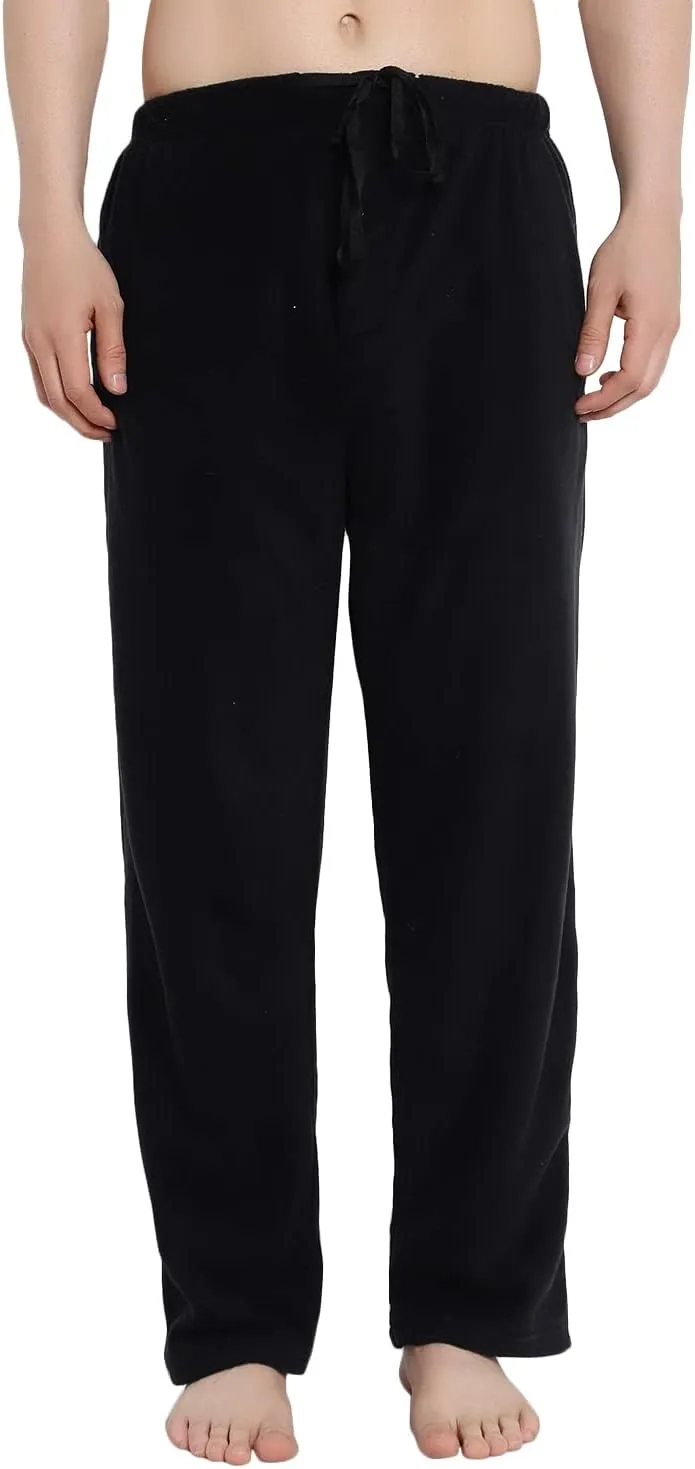 Men's Super Soft Plaid Fleece Pajama Pants - Cozy Lounge Pants with Convenient Pockets
