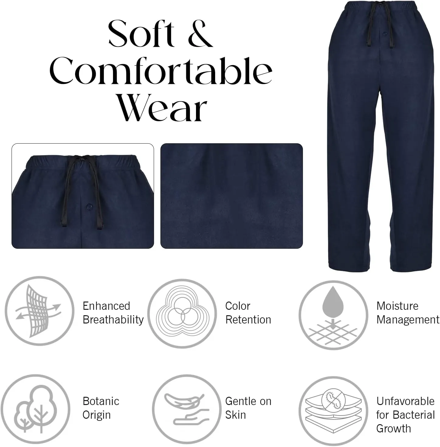 Men's Super Soft Plaid Fleece Pajama Pants - Cozy Lounge Pants with Convenient Pockets