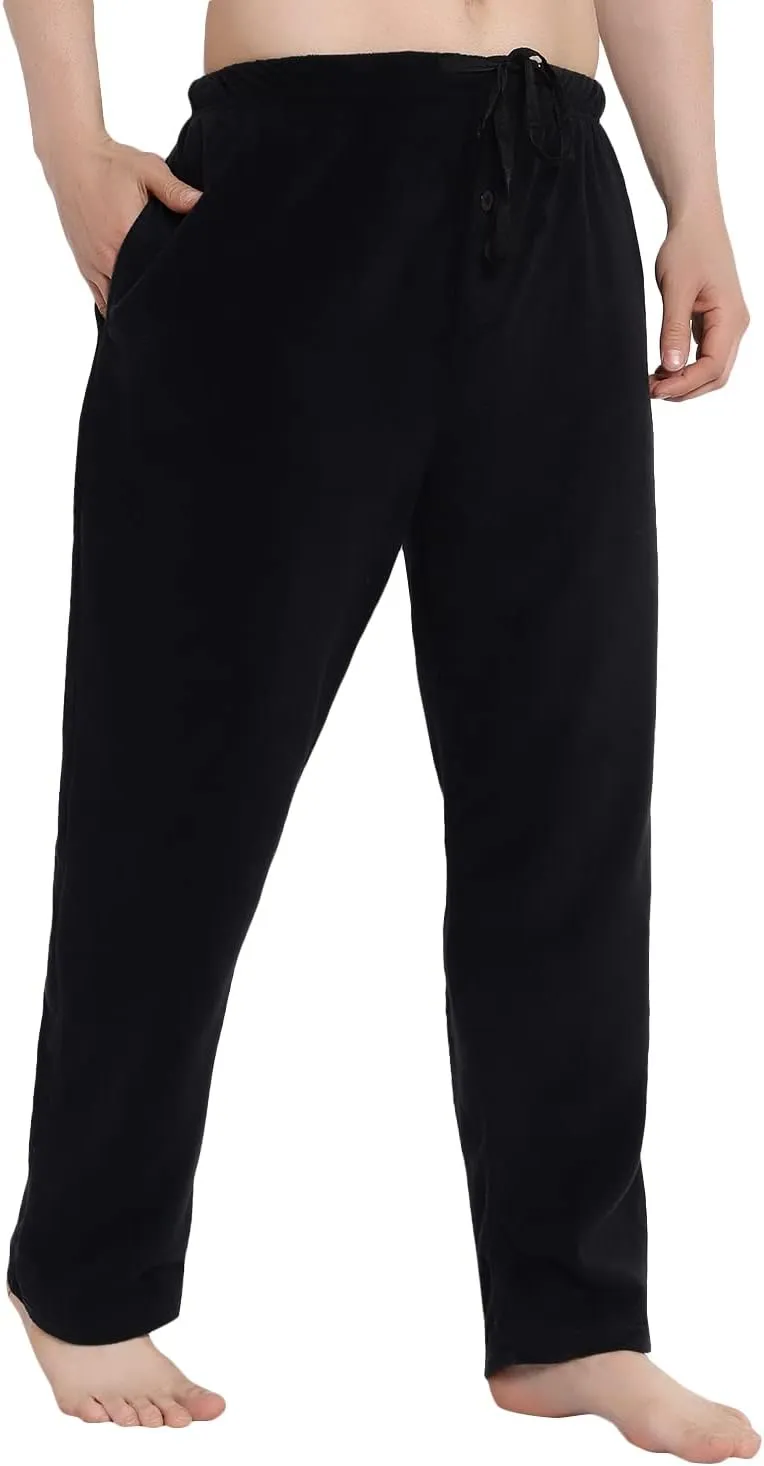 Men's Super Soft Plaid Fleece Pajama Pants - Cozy Lounge Pants with Convenient Pockets