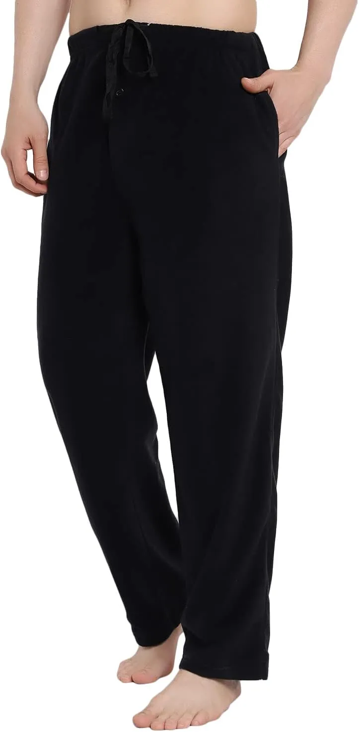 Men's Super Soft Plaid Fleece Pajama Pants - Cozy Lounge Pants with Convenient Pockets